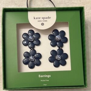 Kate Spade Navy Floral Earrings NIB
